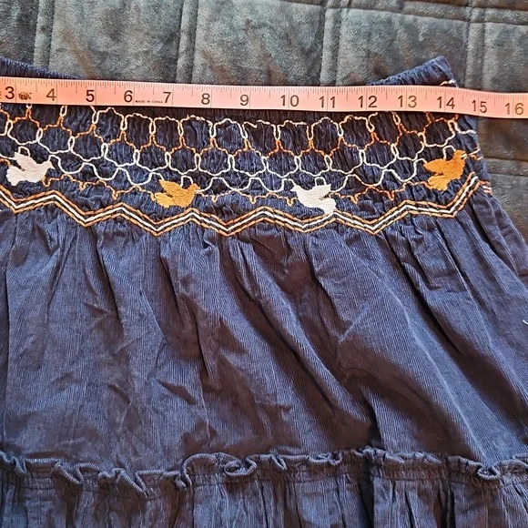 NWT! Free People Terra Smocked Maxi Skirt Set (M), Blue, Corduroy - Picture 14 of 16